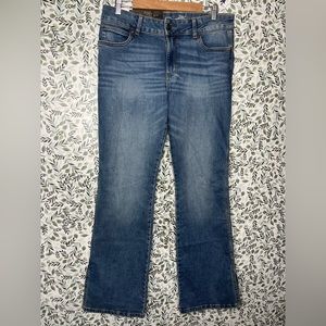 New WRANGLER Retro Jeans Size 9 Womens Mae Mid Rise Bootcut Side Slit Denim